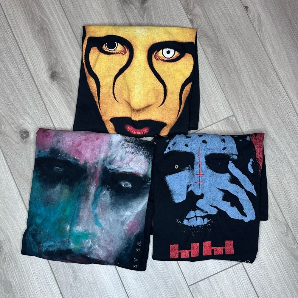 Men’s Graphic T’s (3)Marilyn Manson Sex Is Dead, We Are Chaos, Rebel Reprints Lg